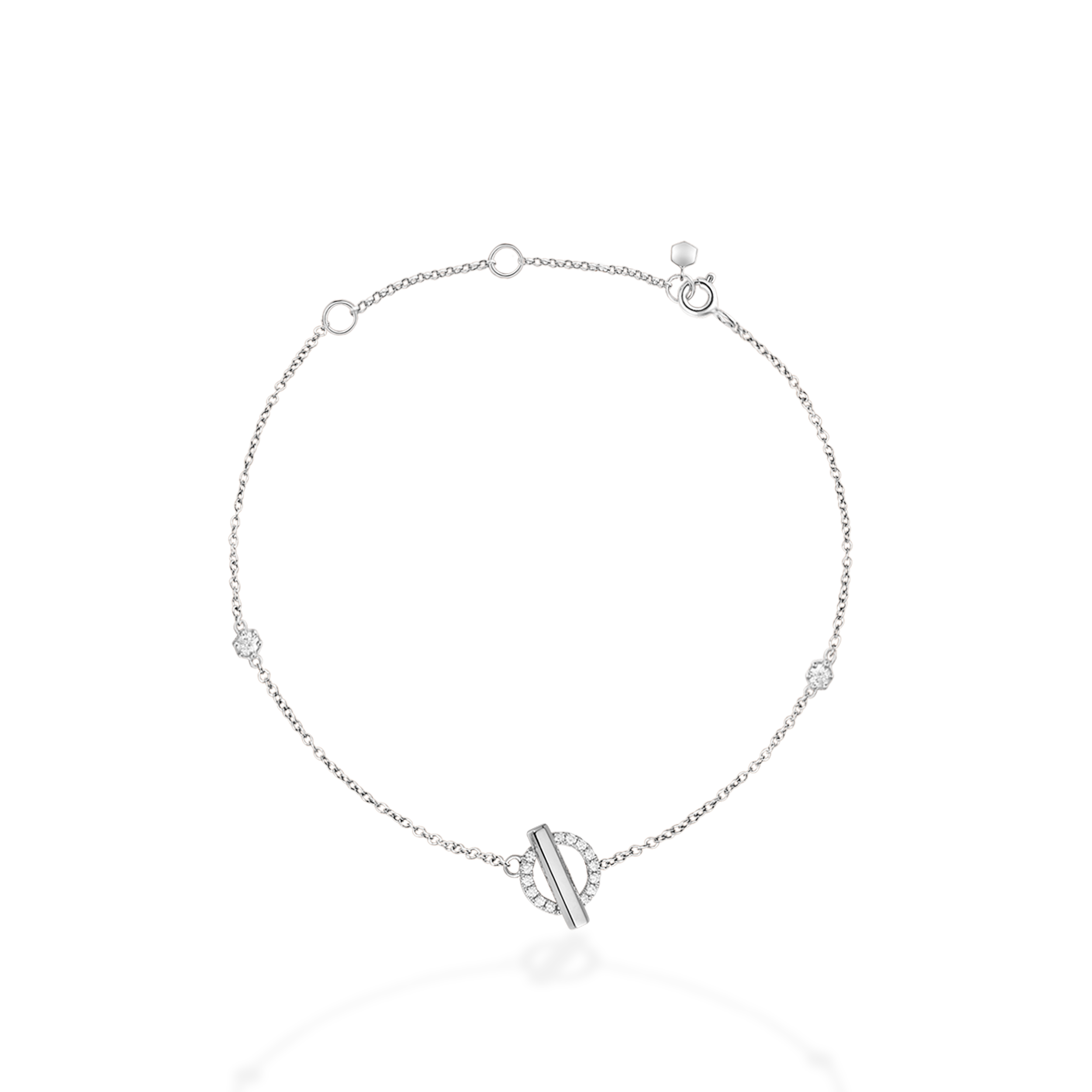 Bar & ring diamond bracelet